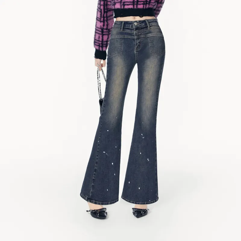 MEETLADY Jeans Women's Vintage Blue-3
