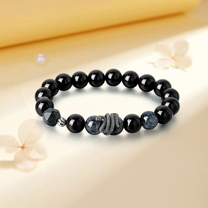SUNFEEL Obsidian Jade Bracelets Unisex-2