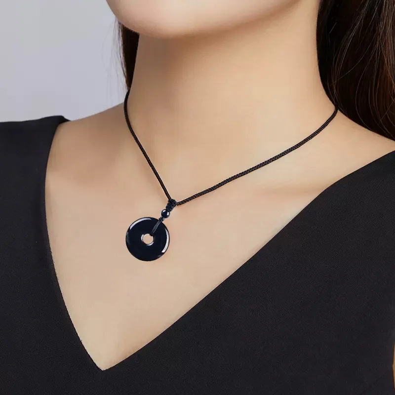 SUNFEEL Obsidian Necklaces Women's-1