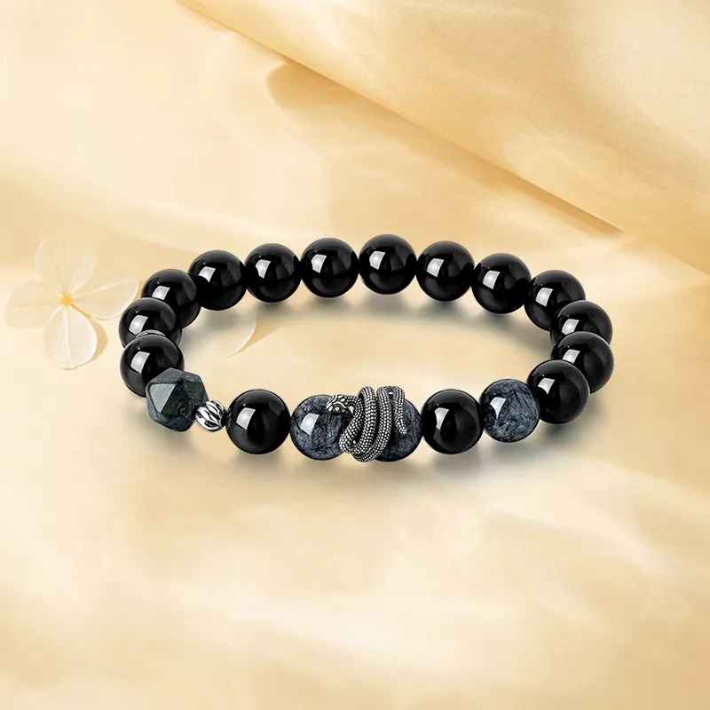 SUNFEEL Obsidian Jade Bracelets Unisex-1