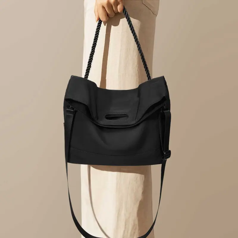 ST&SAT Fabric Crossbody Clutch, Shoulder Bag Regular Unisex Black-7