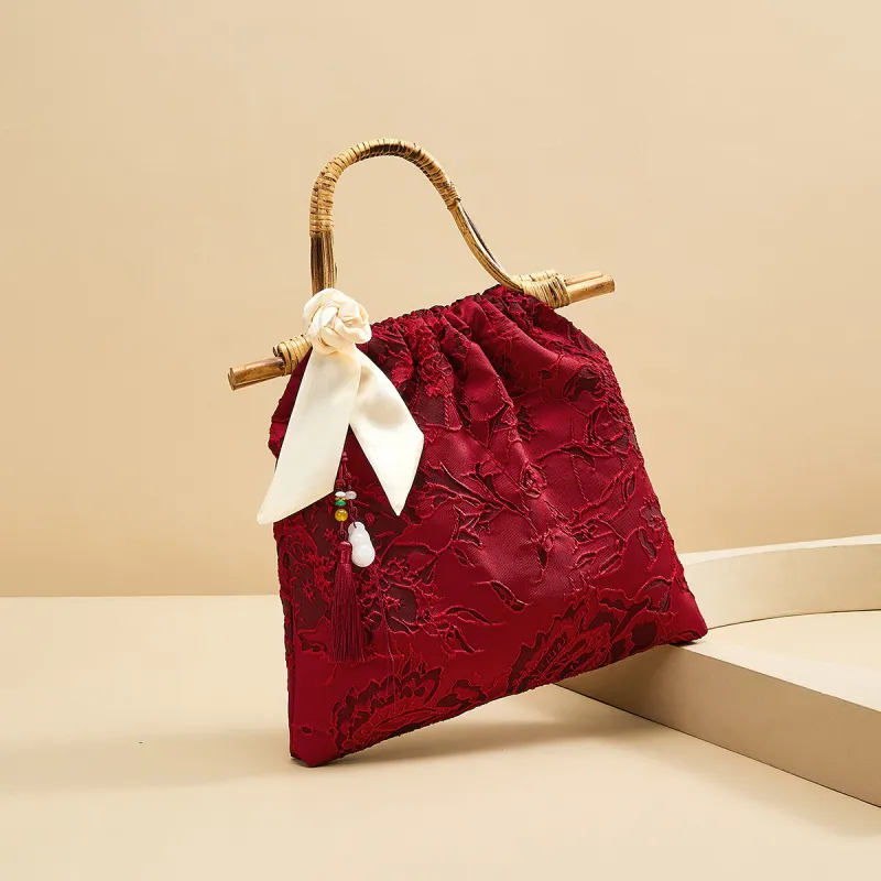 ST&SAT Fabric Handbag Regular Women's Red-4