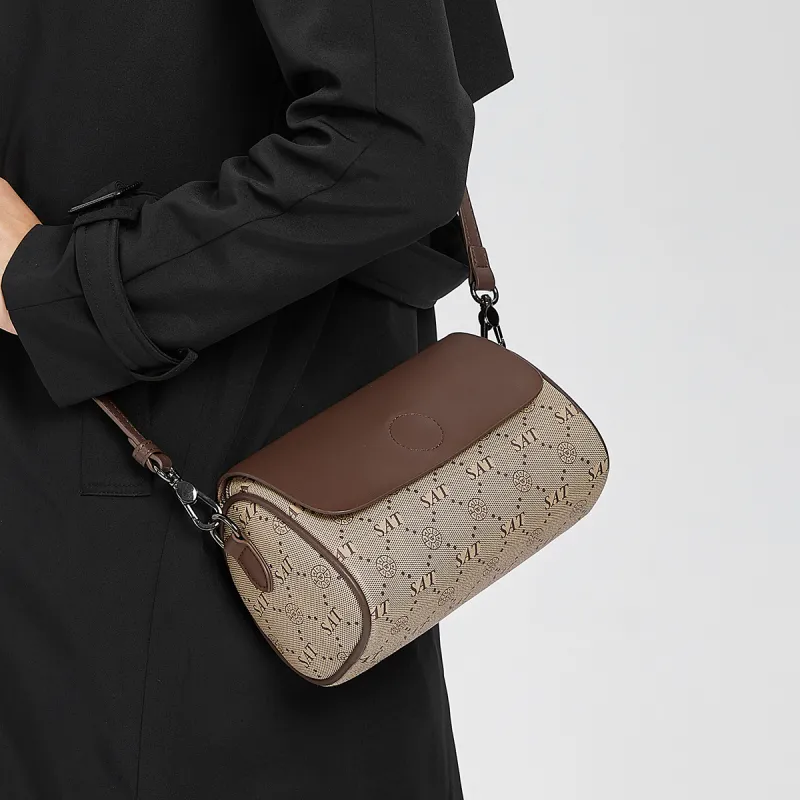 ST&SAT PVC With Cow Split Leather Commute Bag, Shoulder Bag, Crossbody Bag Small Size Women's-1