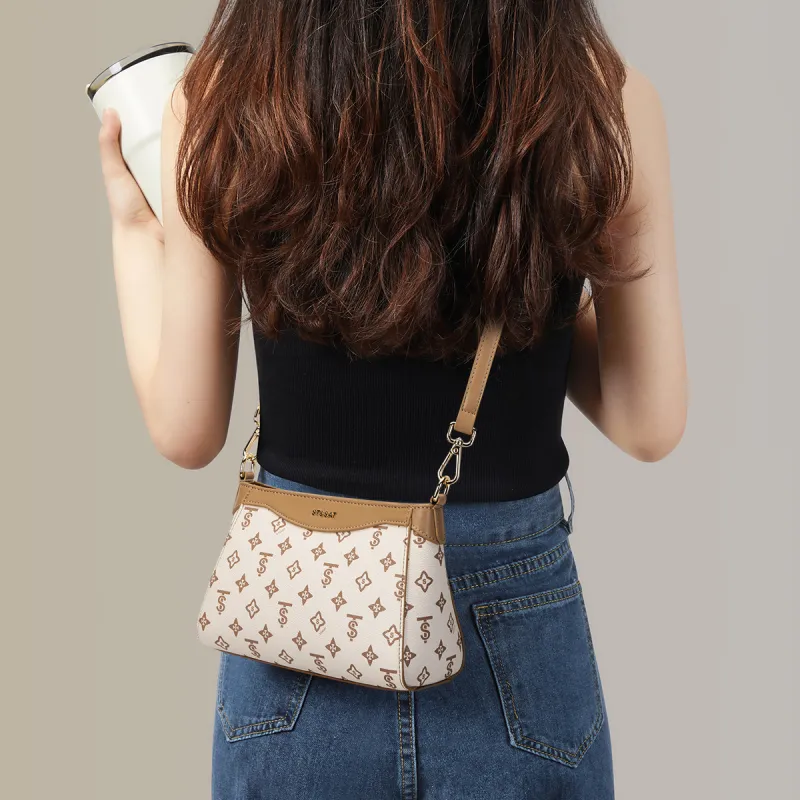 ST&SAT PVC Shoulder Bag Crossbody Bag Regular Women's Beige Yellow/Coffee-2