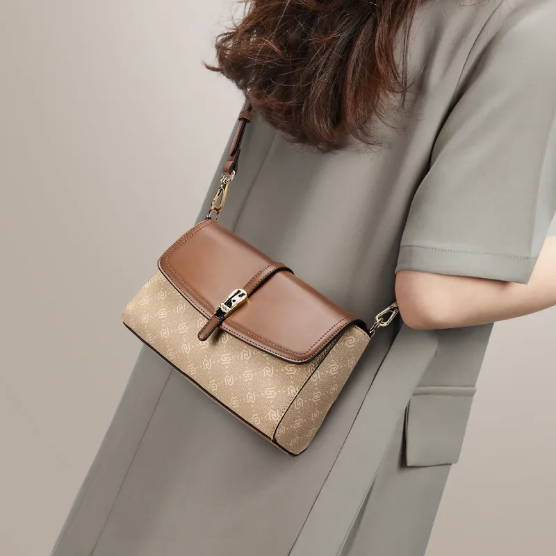 ST&SAT PVC Shoulder Bag Regular Women's Khaki/Apricot-8
