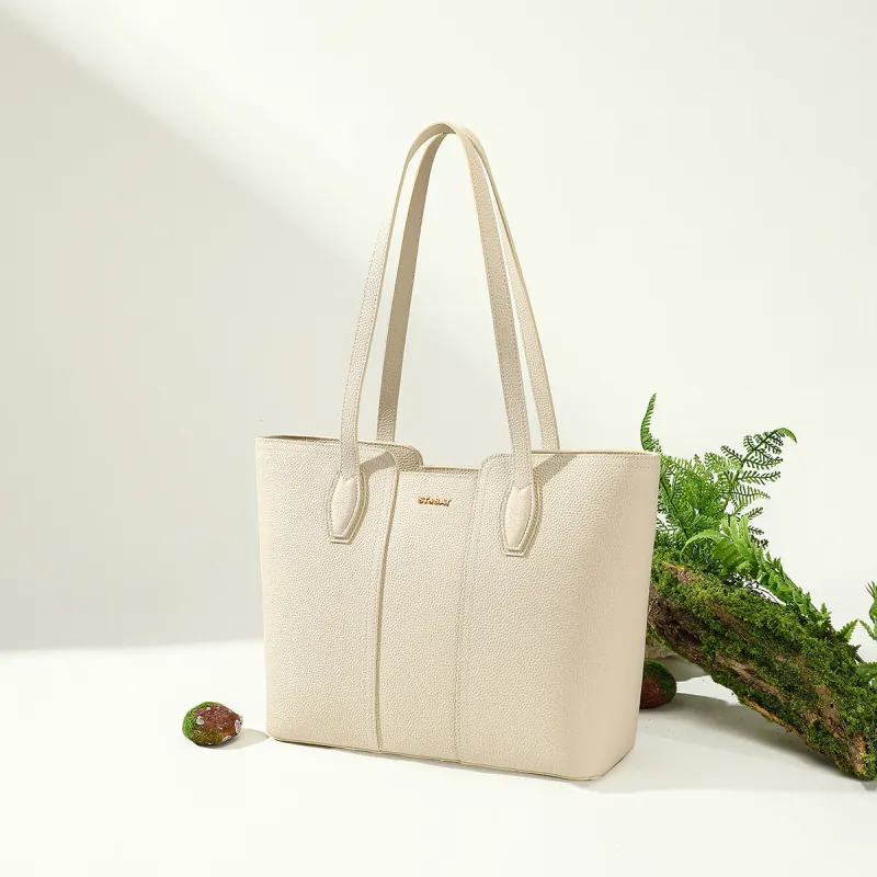 ST&SAT Cow Leather Shoulder Bag Regular Women's Cream Apricot/Ecru Black-13