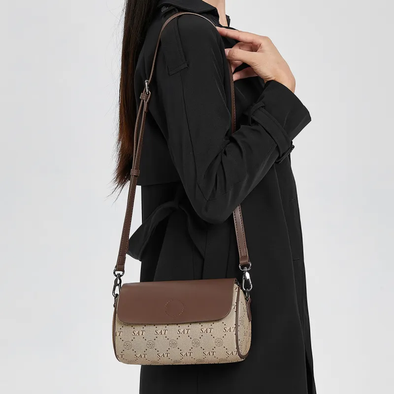 ST&SAT PVC With Cow Split Leather Commute Bag, Shoulder Bag, Crossbody Bag Small Size Women's-4
