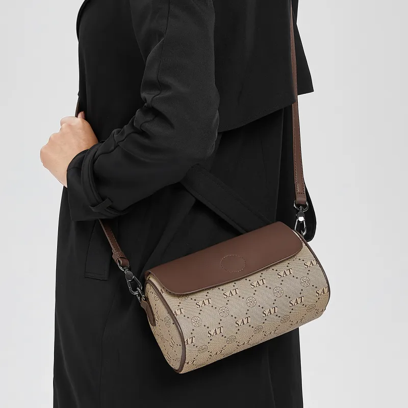 ST&SAT PVC With Cow Split Leather Commute Bag, Shoulder Bag, Crossbody Bag Small Size Women's-3