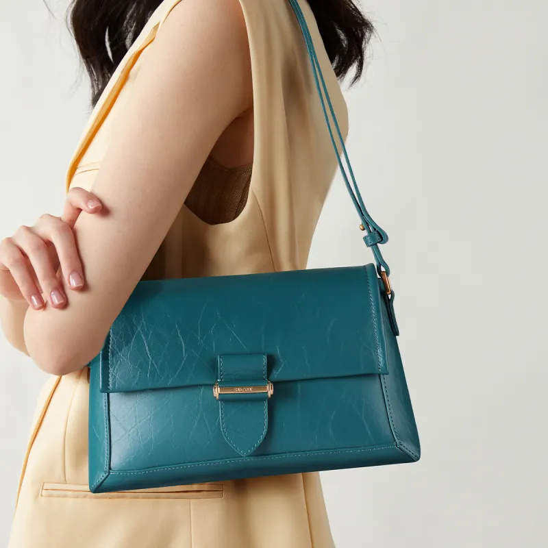 ST&SAT Cow Leather Patchwork Synthetic Leather Envelope Bag Shoulder Bag Crossbody Bag Regular Women's Multicolor-5
