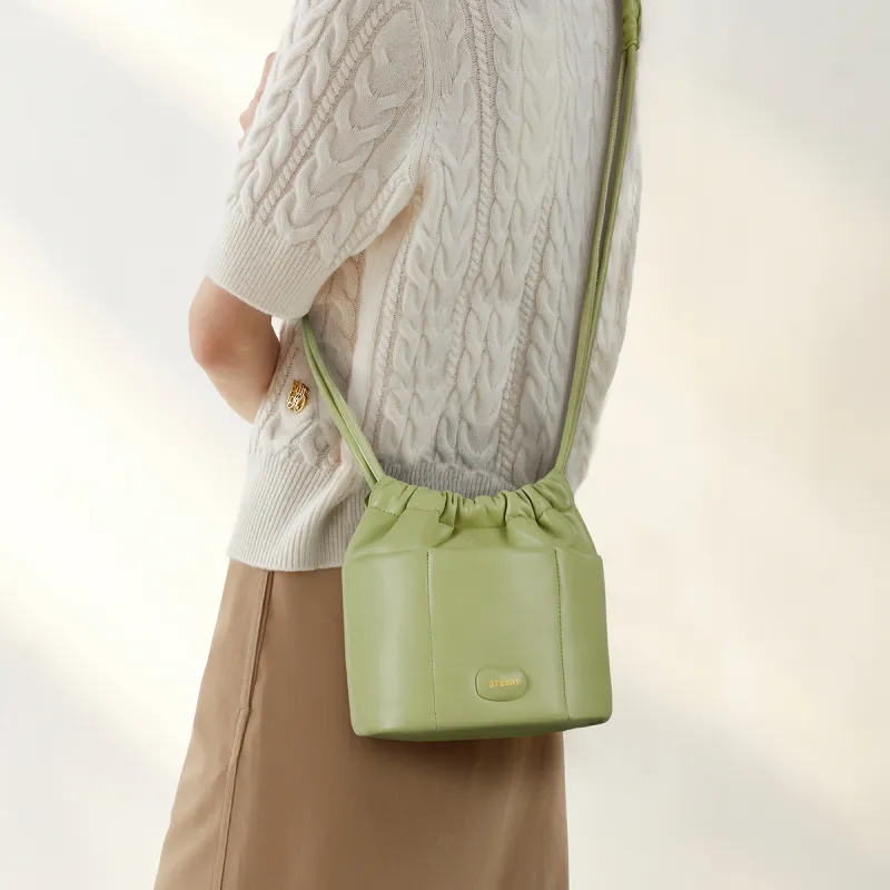ST&SAT Cow Leather Shoulder Bag Crossbody Bag Handbag Bucket Bag Women's Multicolor-18