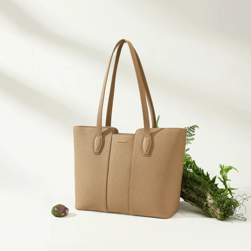 ST&SAT Cow Leather Shoulder Bag Regular Women's Cream Apricot/Ecru Black-5