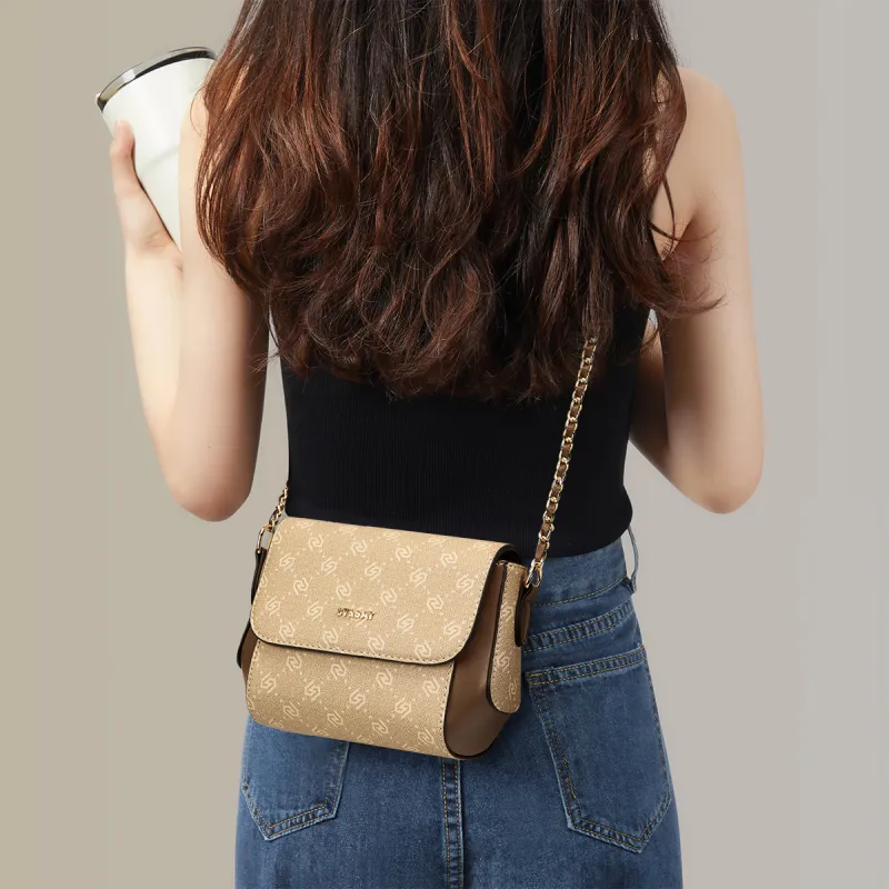ST&SAT PVC Crossbody Bag Regular Women's Coffee/Apricot-6