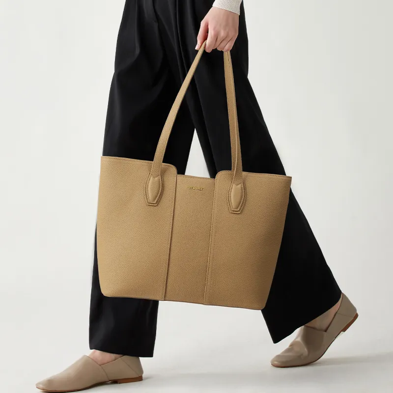 ST&SAT Cow Leather Shoulder Bag Regular Women's Cream Apricot/Ecru Black-7