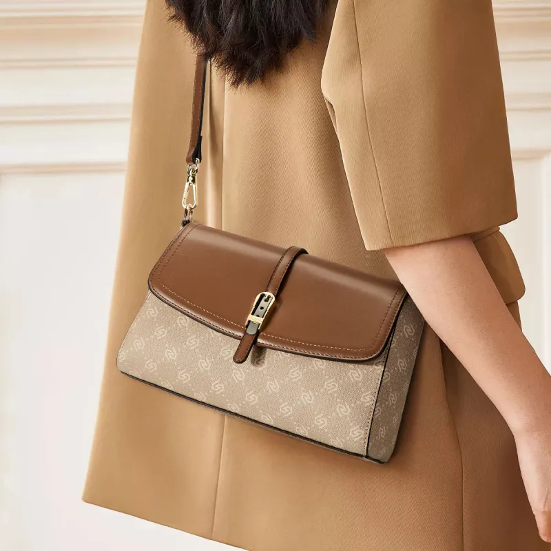 ST&SAT PVC Shoulder Bag Regular Women's Khaki/Apricot-7