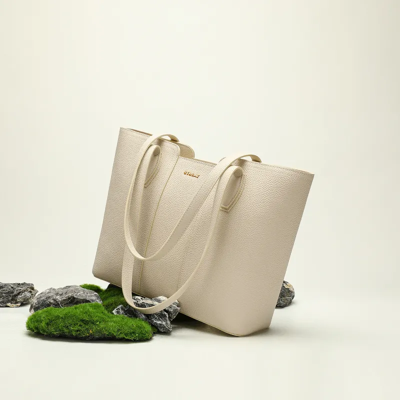 ST&SAT Cow Leather Shoulder Bag Regular Women's Cream Apricot/Ecru Black-14