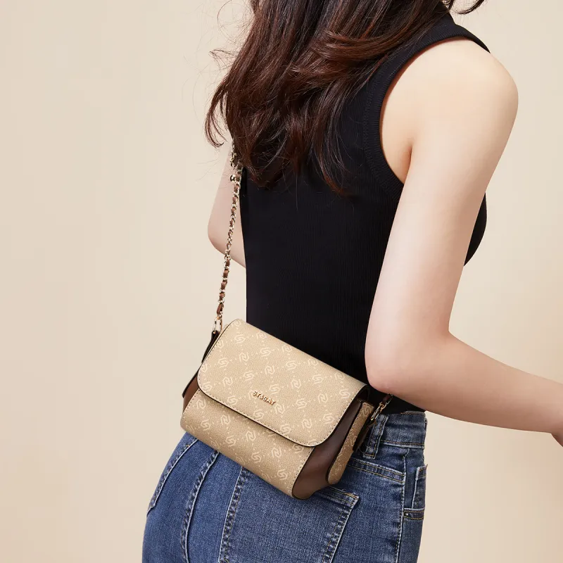 ST&SAT PVC Crossbody Bag Regular Women's Coffee/Apricot-7
