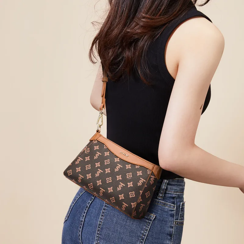 ST&SAT PVC Shoulder Bag Crossbody Bag Regular Women's Beige Yellow/Coffee-7