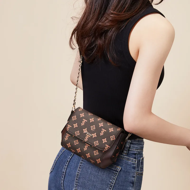 ST&SAT PVC Crossbody Bag Regular Women's Coffee/Apricot-2