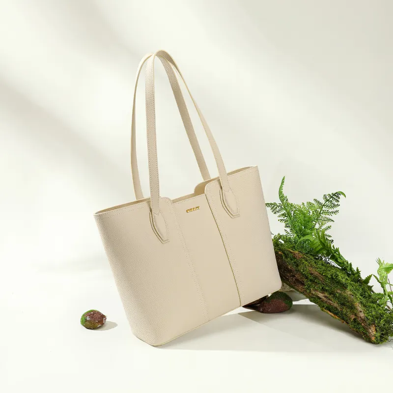 ST&SAT Cow Leather Shoulder Bag Regular Women's Cream Apricot/Ecru Black-12