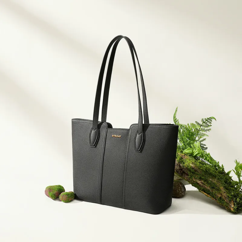 ST&SAT Cow Leather Shoulder Bag Regular Women's Cream Apricot/Ecru Black-20
