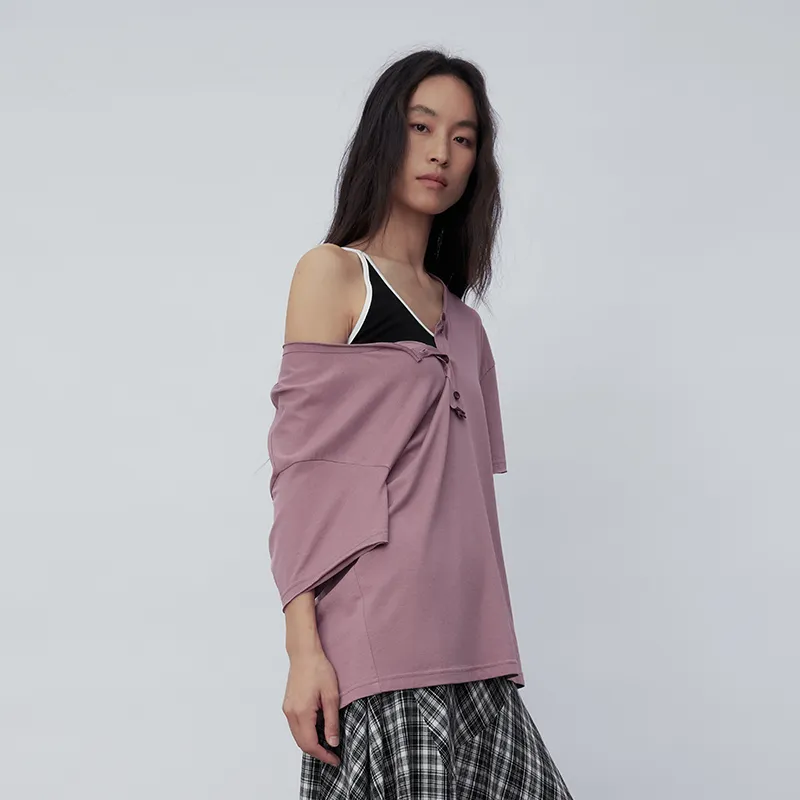 SINBOS Drop Shoulder Sleeve T Shirt Women's-10