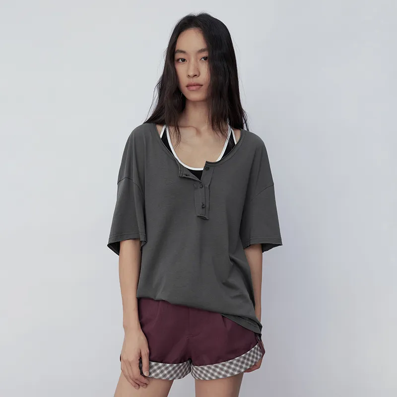 SINBOS Drop Shoulder Sleeve T Shirt Women's-2