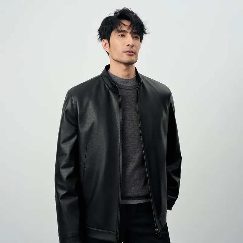 SINBOS Leather Jacket Men's Smoke Ink-4