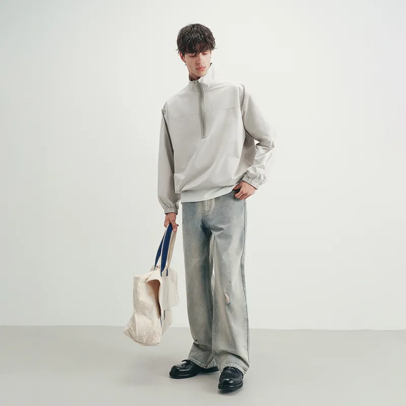 SINBOS Jeans Men Washed Light White-5