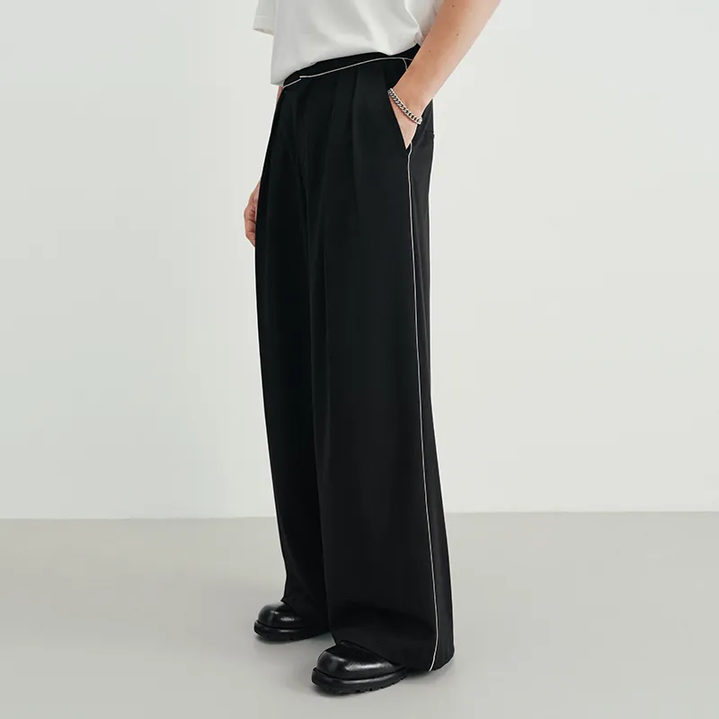 SINBOS Casual Pants Men Tide Night Black-2