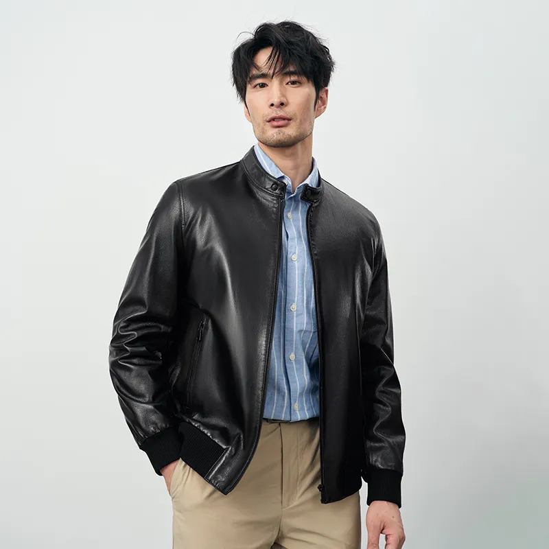 SINBOS Leather Jacket Men's Smoke Ink-5