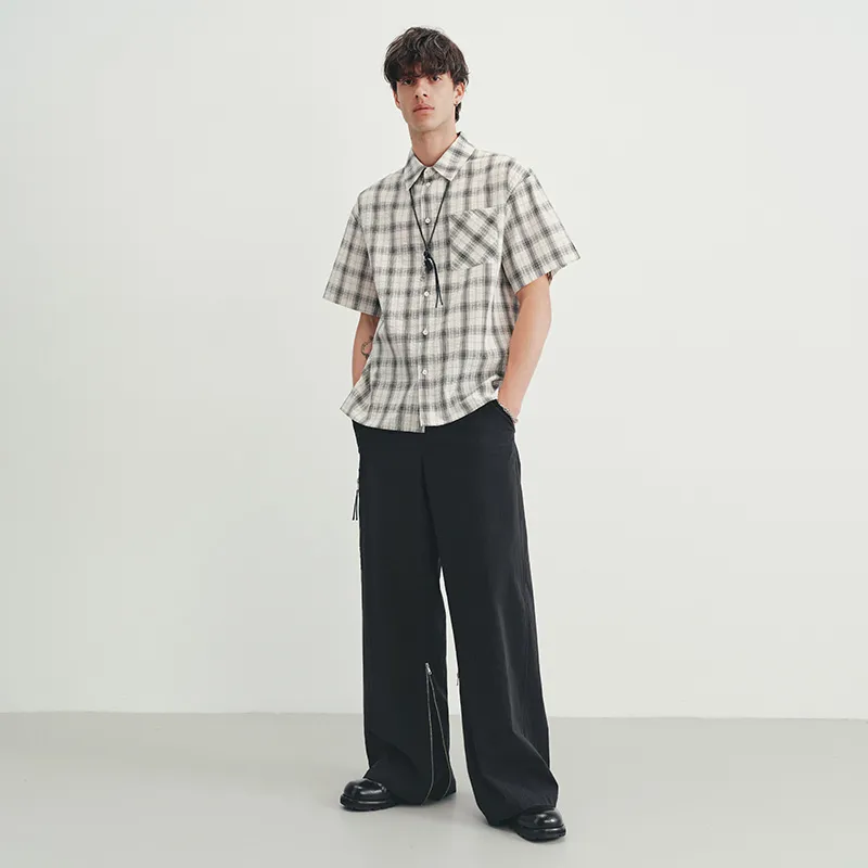 SINBOS Casual Pants Men Tide Night Black-3