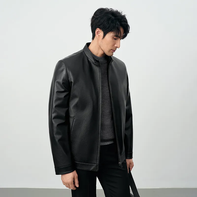 SINBOS Leather Jacket Men's Smoke Ink-3