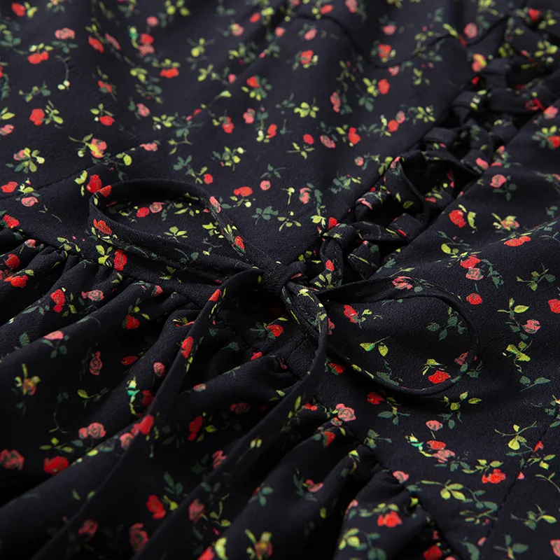 SINBOS Slip Dress Women's Black Floral-3
