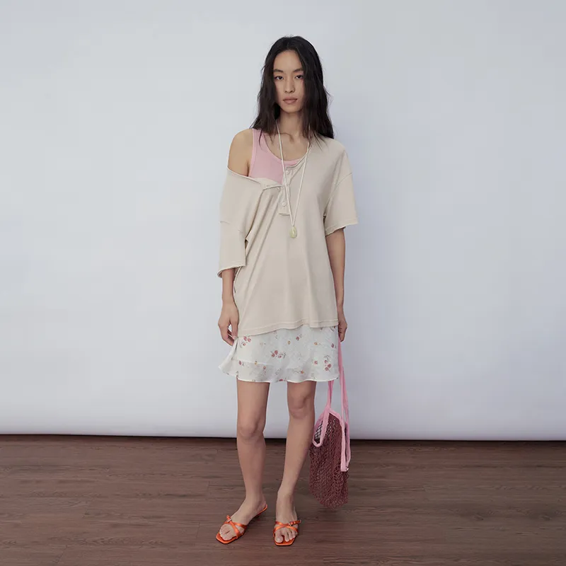 SINBOS Drop Shoulder Sleeve T Shirt Women's-14