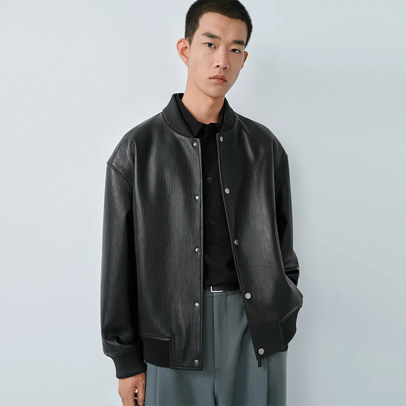 SINBOS Leather Jacket Men's Smoke Ink-2