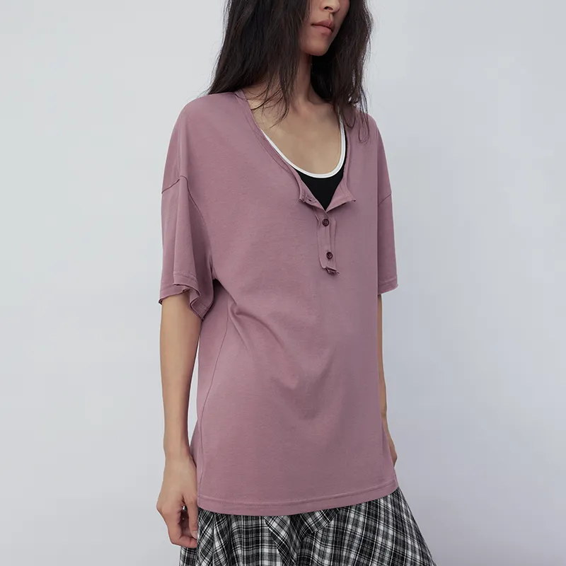 SINBOS Drop Shoulder Sleeve T Shirt Women's-8