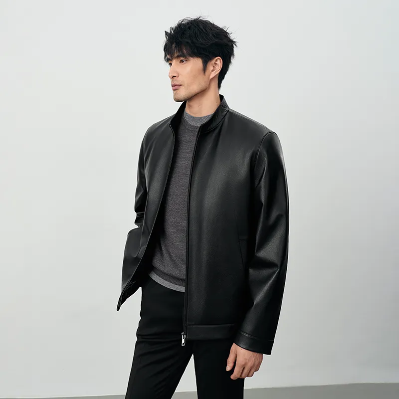SINBOS Leather Jacket Men's Smoke Ink-5