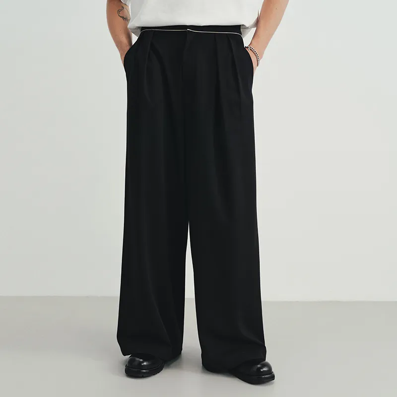 SINBOS Casual Pants Men Tide Night Black-3