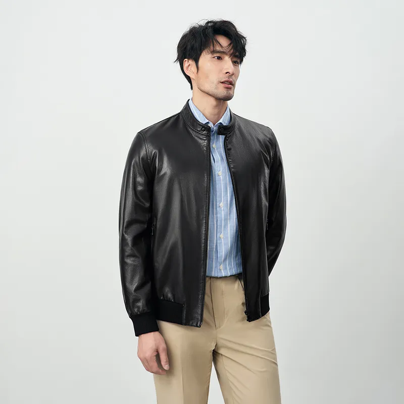 SINBOS Leather Jacket Men's Smoke Ink-3