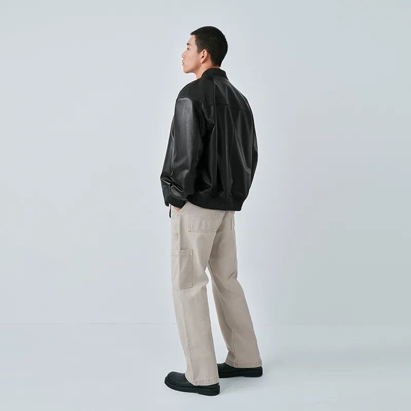 SINBOS Leather Jacket Men's Smoke Ink-4