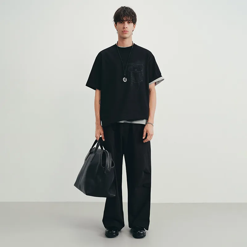 SINBOS T Shirts Men Tide Night Black-4