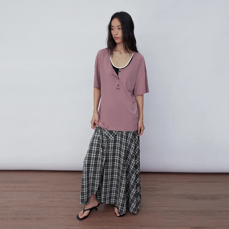 SINBOS Drop Shoulder Sleeve T Shirt Women's-11