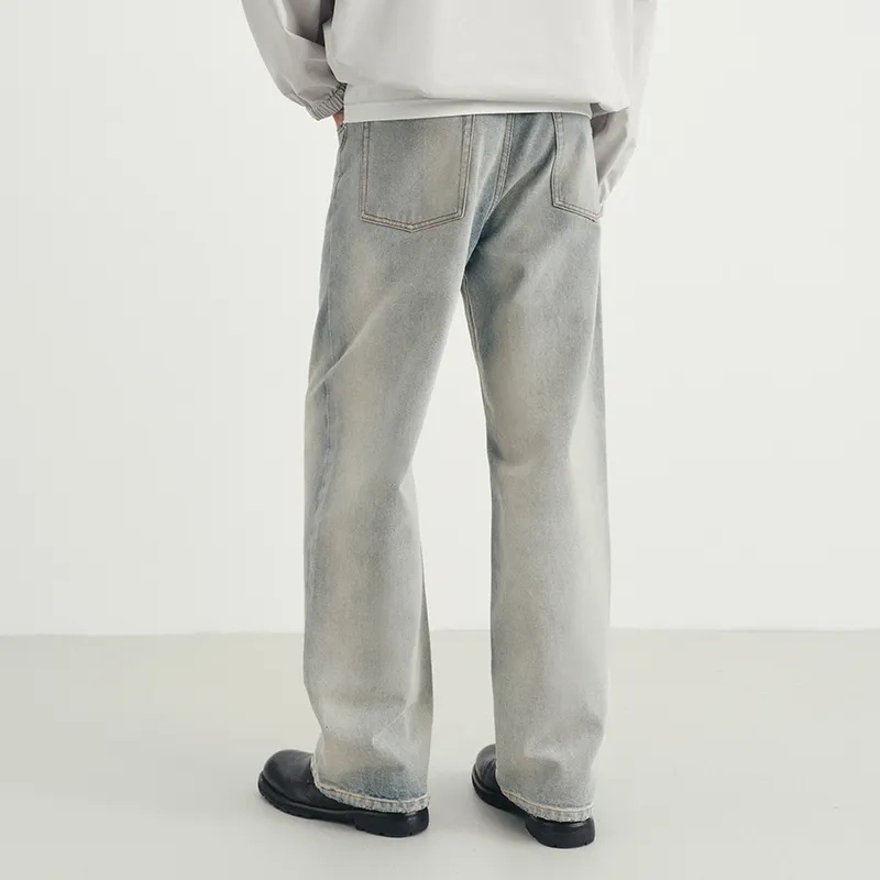 SINBOS Jeans Men Washed Light White-4