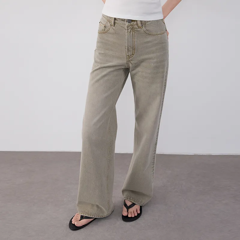 SINBOS Jeans Women's Washed Light White-3