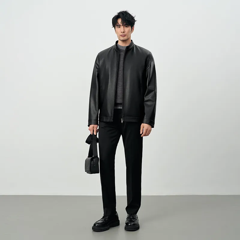 SINBOS Leather Jacket Men's Smoke Ink-2