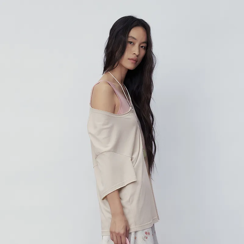 SINBOS Drop Shoulder Sleeve T Shirt Women's-16