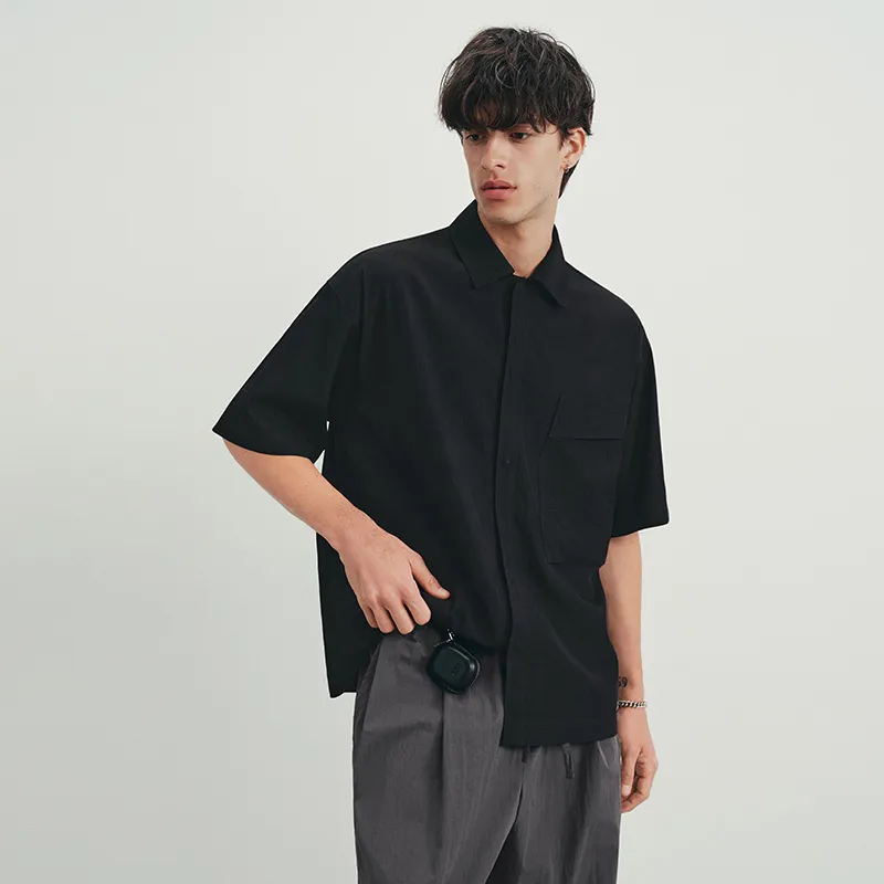 SINBOS Shirts Men Tide Night Black-3
