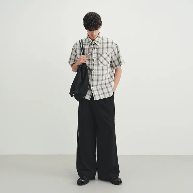 SINBOS Casual Pants Men Tide Night Black-5