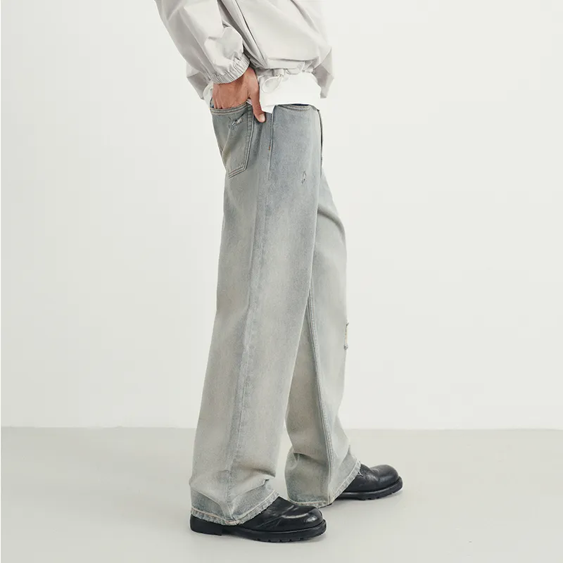 SINBOS Jeans Men Washed Light White-3