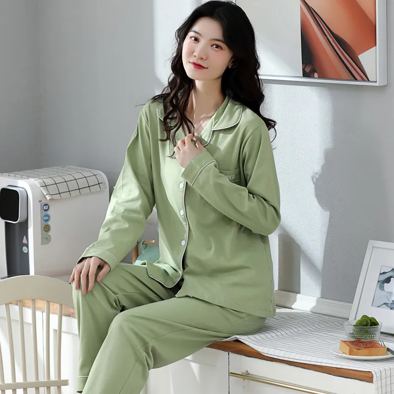 GRACEWELL Pajama Set Women's Matcha Green-1